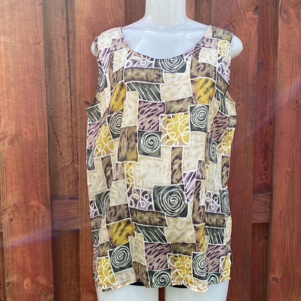 Stunt Sleeveless Top 100% Silk Size M